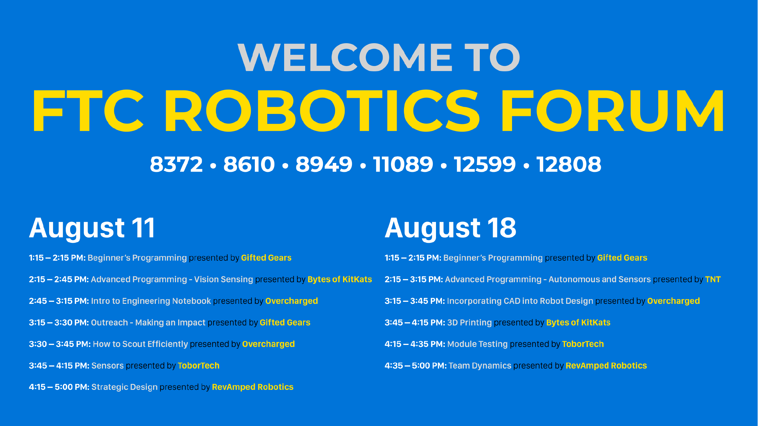 FTC Robotics Forum